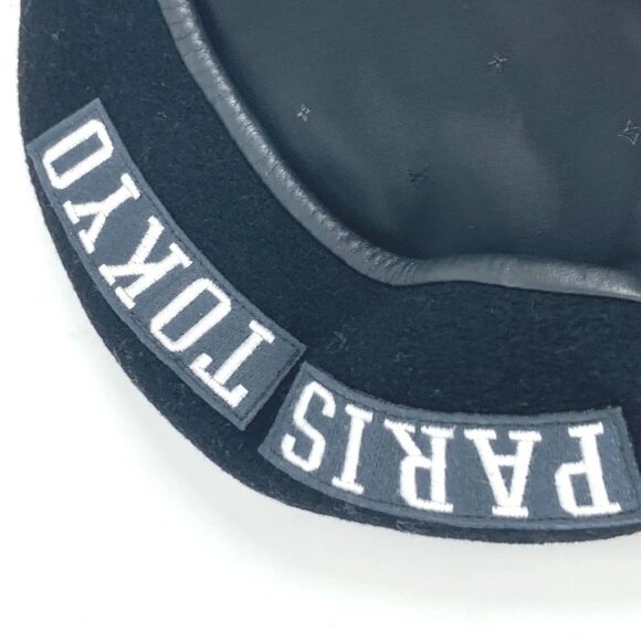 LOUIS VUITTON M73748 FRAGMENT Paris Tokyo patch hat beret Black/White - Picture 7 of 14